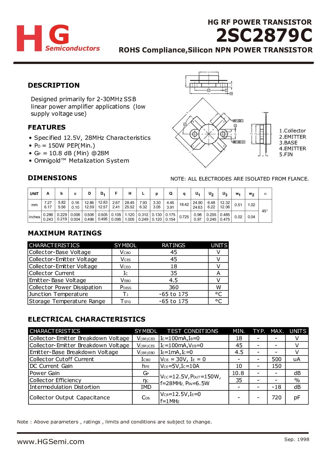 Alternative view of HG 2SC2879C